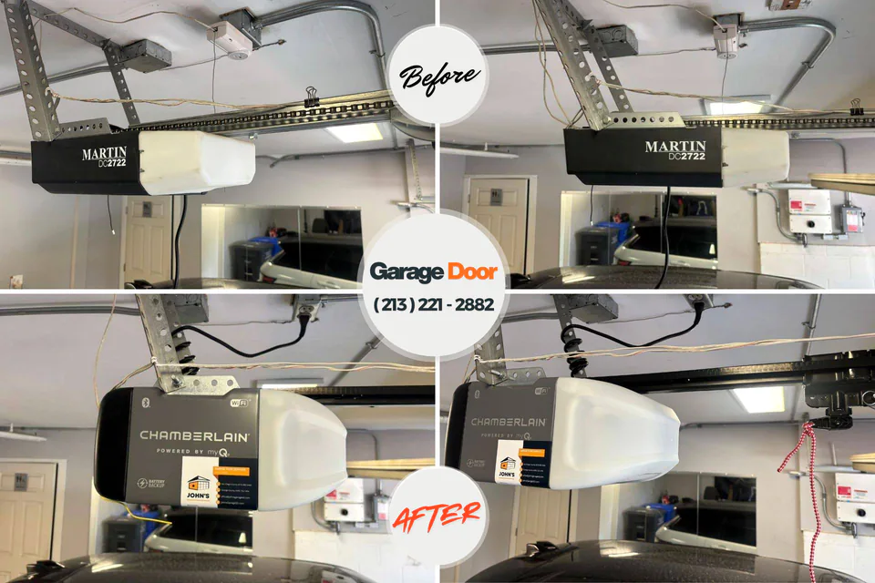 Before and after: garage door repair Marion, KS